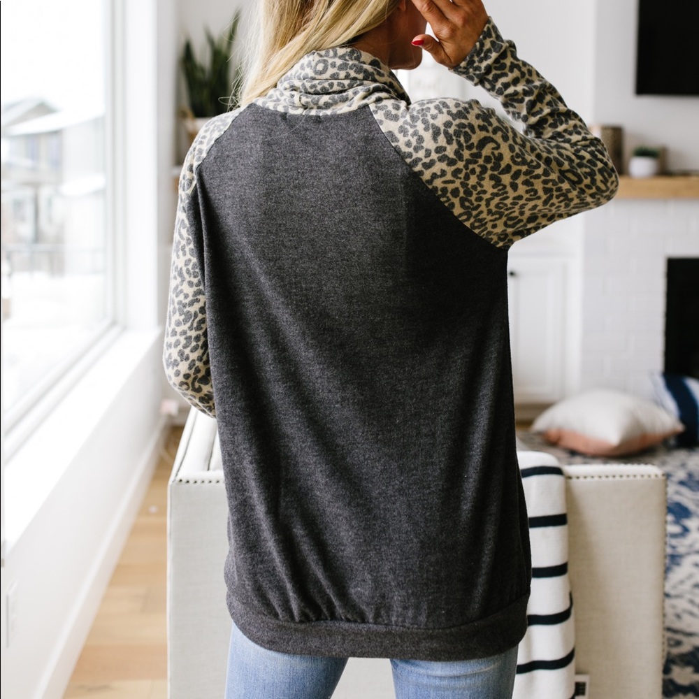 Cheetah Cowl Neck Pullover - Picture 5 of 9